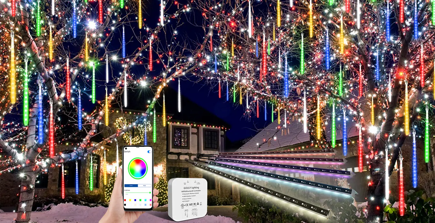 led meteor christmas lights