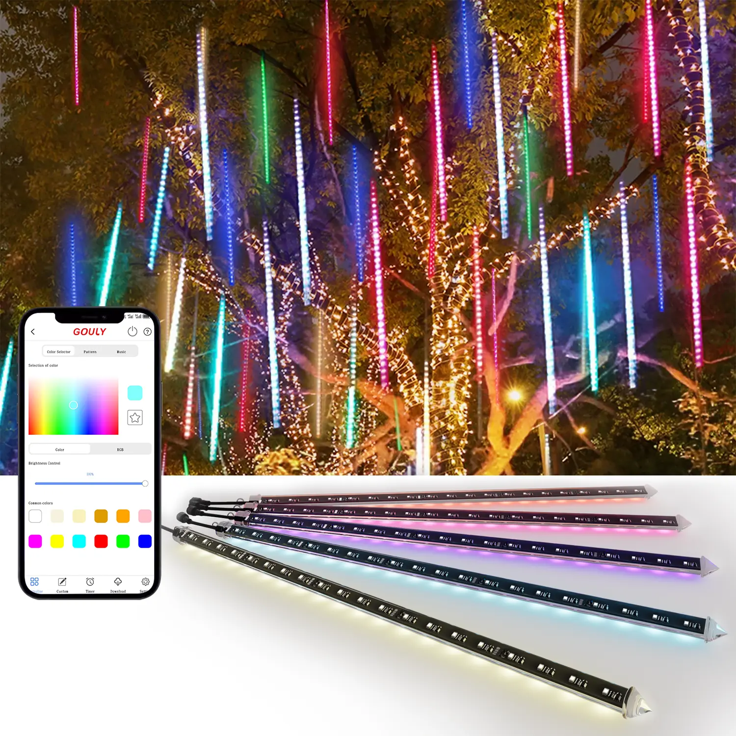 battery operated meteor shower lights